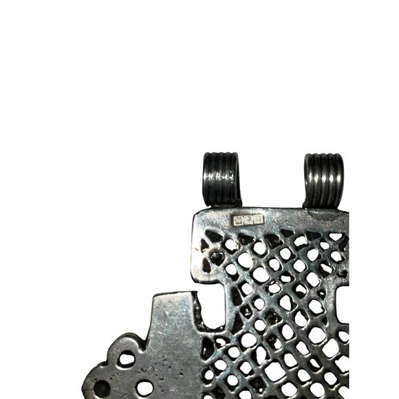 Desert Designs Ethiopian Cross Pendant Vintage Handmade Christian Medal - Picture 3 of 5